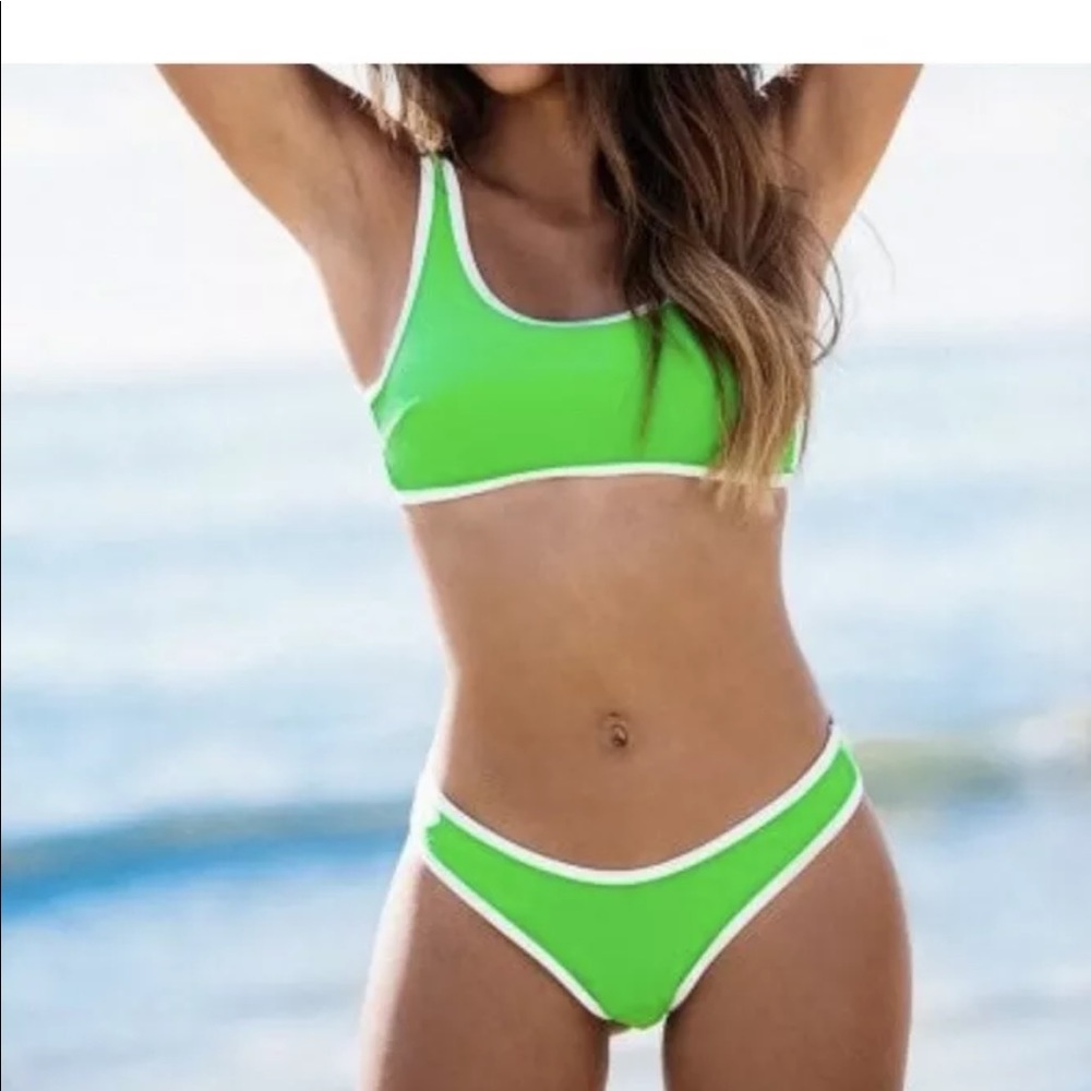 Cupshe sizeM neon swimsuit madewell bikini style